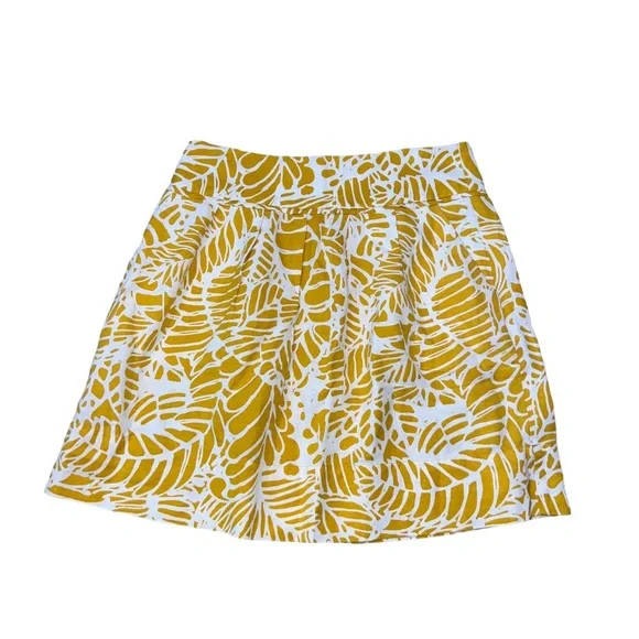 Loft Yellow Leaf Circle Skirt Women’s Size 6 - Picture 1 of 4